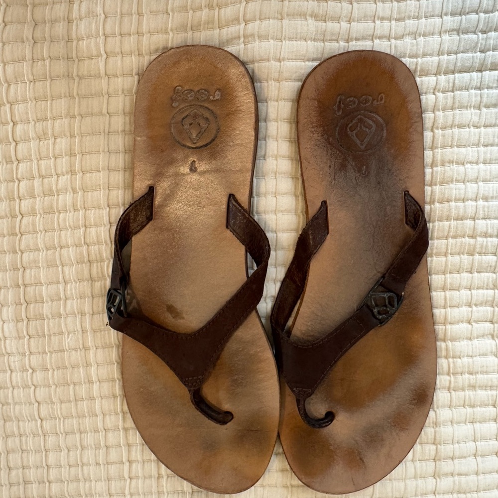 Reef Dark Brown Leather Sandals